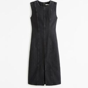 Abercrombie & Fitch Black Midi Dress